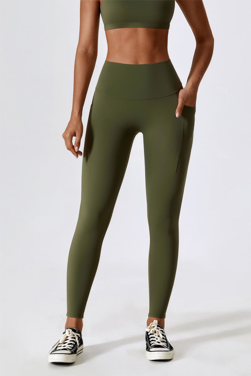 Delta Tummy Control Leggings with Pockets, Olive – Sew Southern Designs