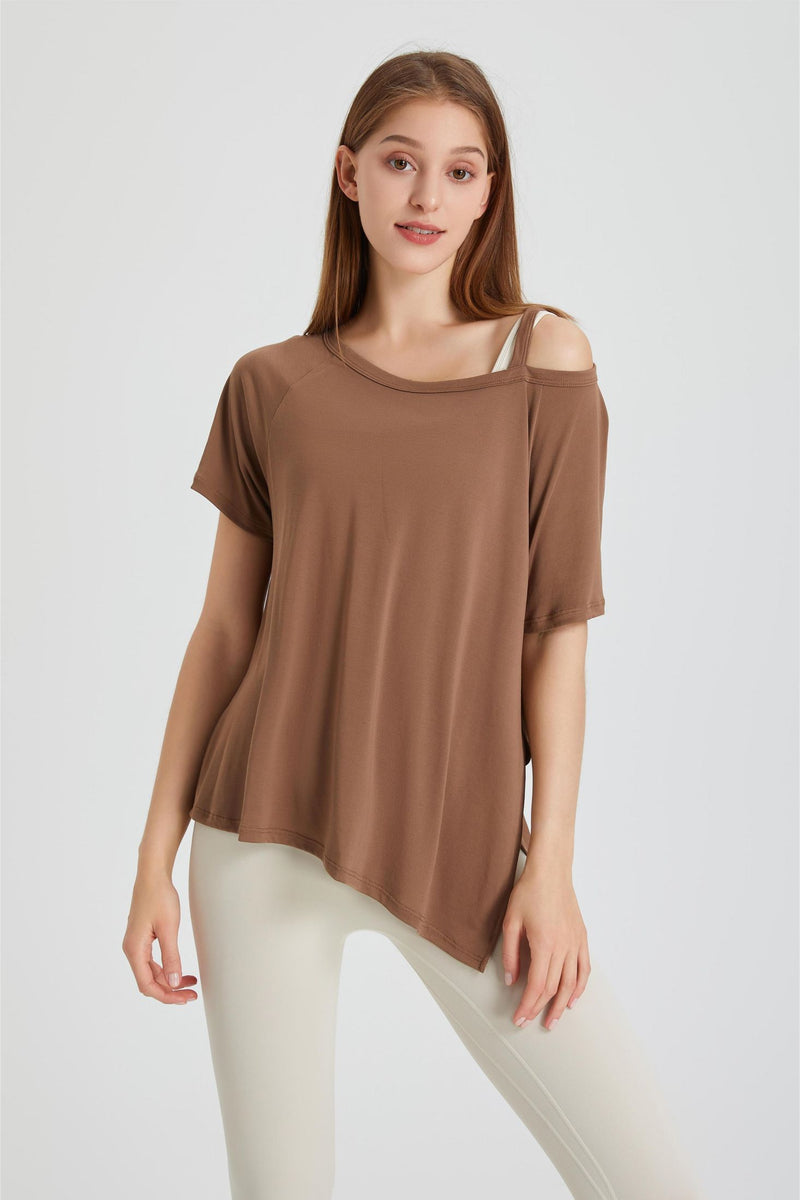 【INEGI】[INEGI MADE] Soft Boat Neck Tee Knit Fabric Boat Neck Solid Knotted Long Sleeve Tee For