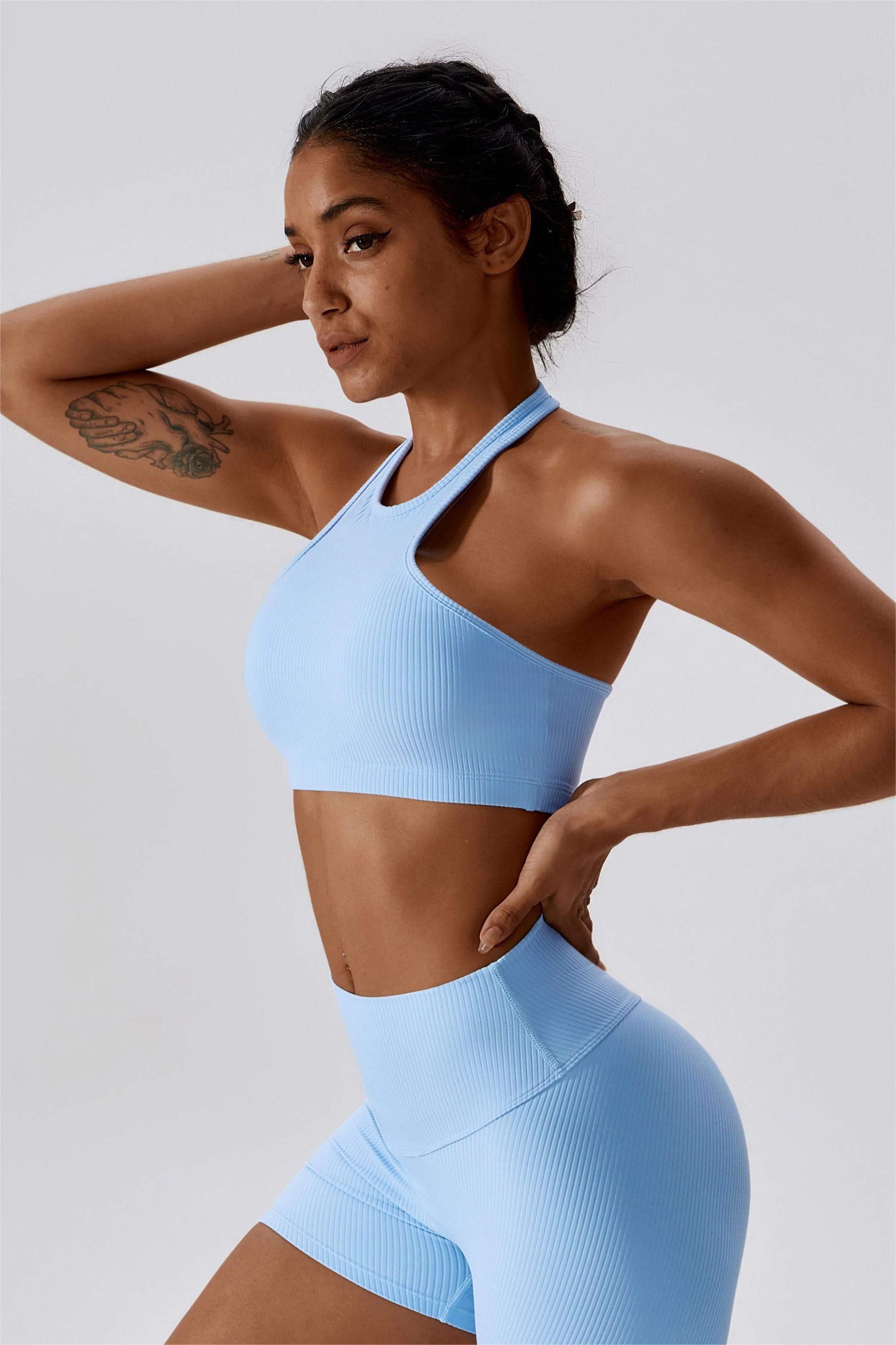 Womens Halter Neck One Shoulder Alo Bra Sexy Back Running Sportswear With Wide  Shoulder Strap For Gym Training And Fitness From Moveupstore, $13.98