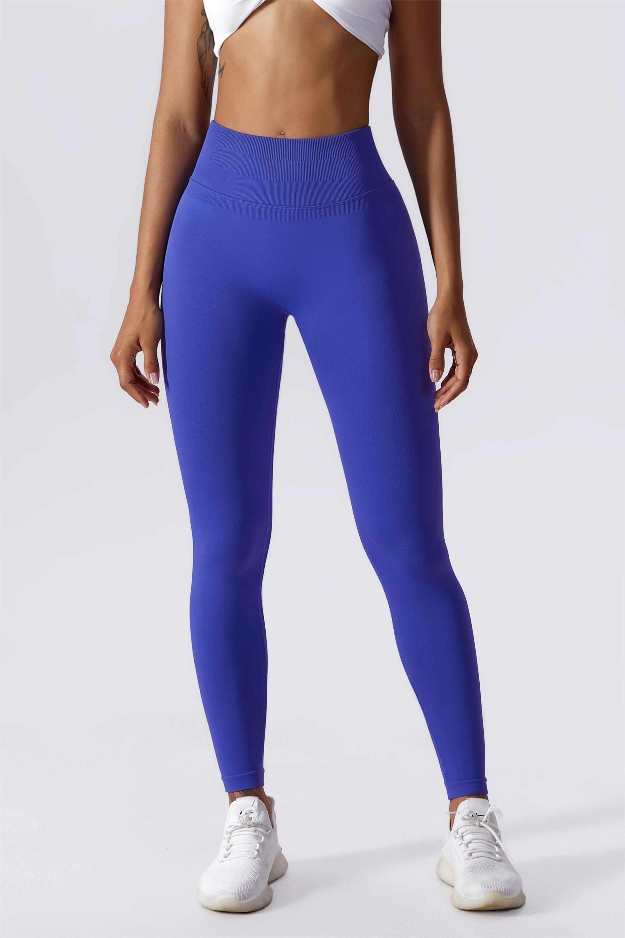 PRETTYLITTLETHING Blue Sport Seamless Tape Ruched Bum Leggings