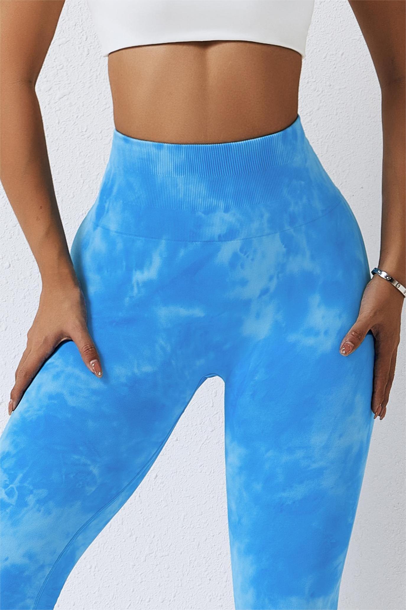Bombshell sportswear Tie Dye seamless leggings in Caribbean Blue size large/ xl - $60 - From Nolan