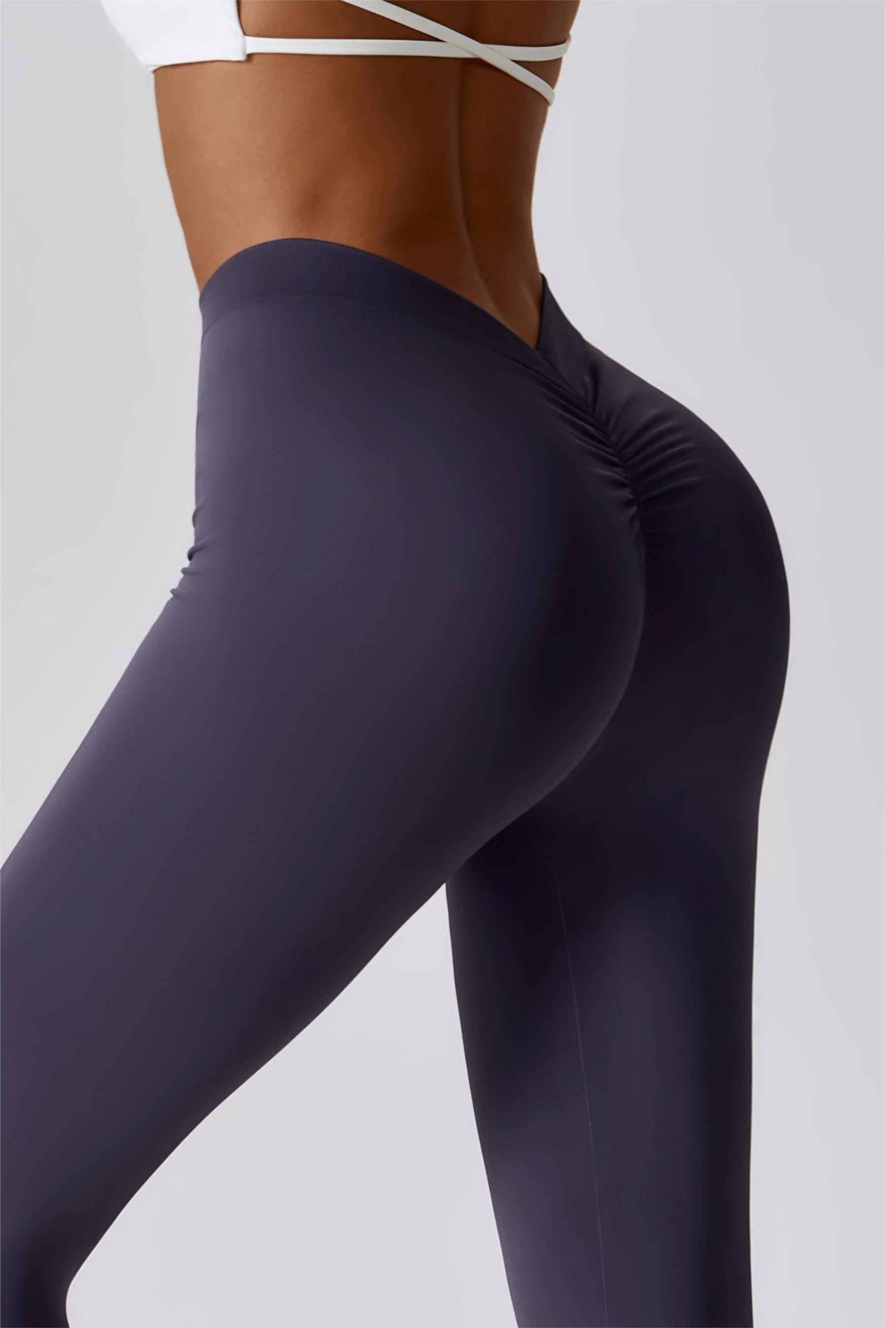 V-Back Seamless High Waist Scrunch Butt Leggings For Women – Zioccie