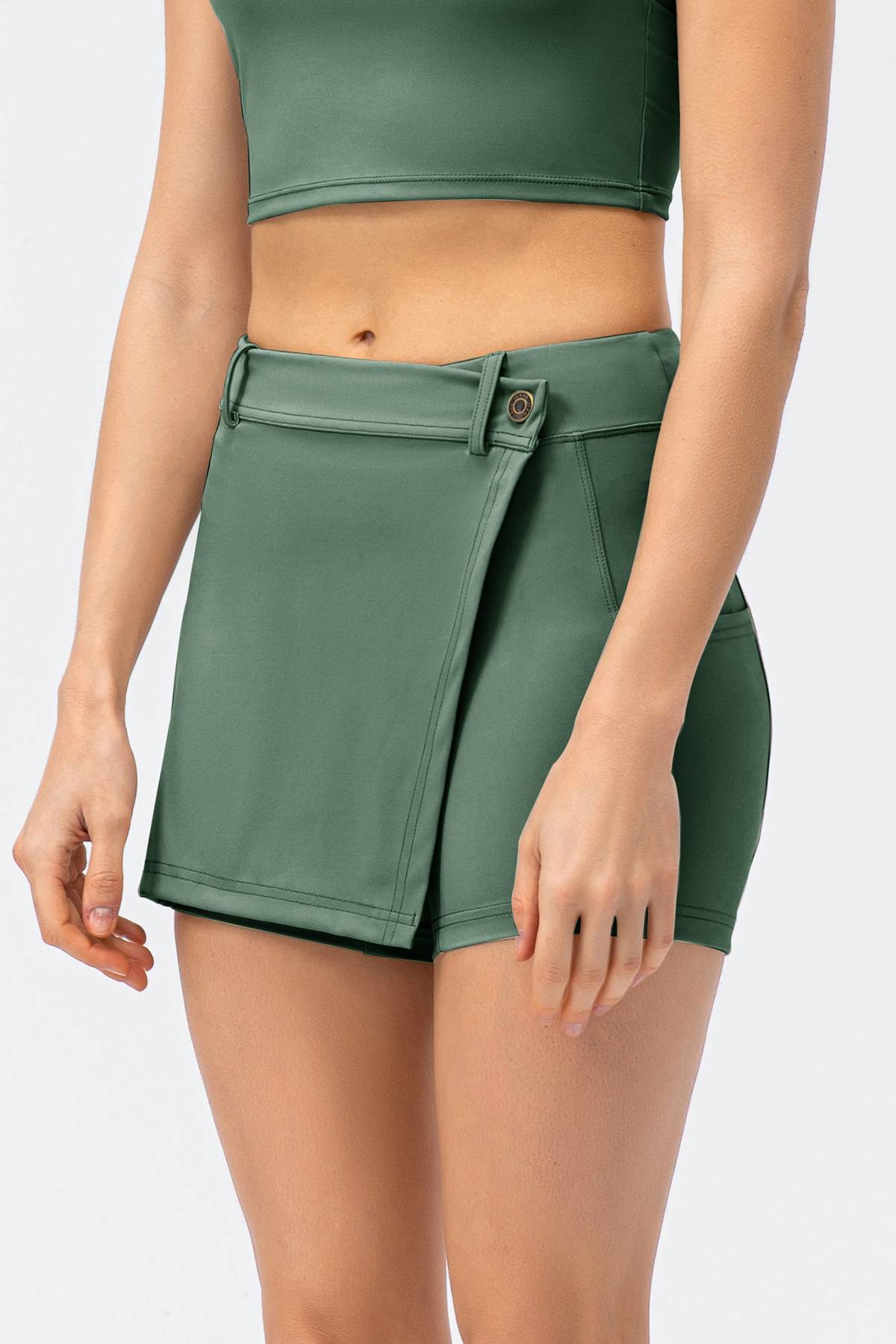 Women's Mid-Waist Split Front Skorts | 2-IN-1 Skirt and Shorts Combo –  Zioccie