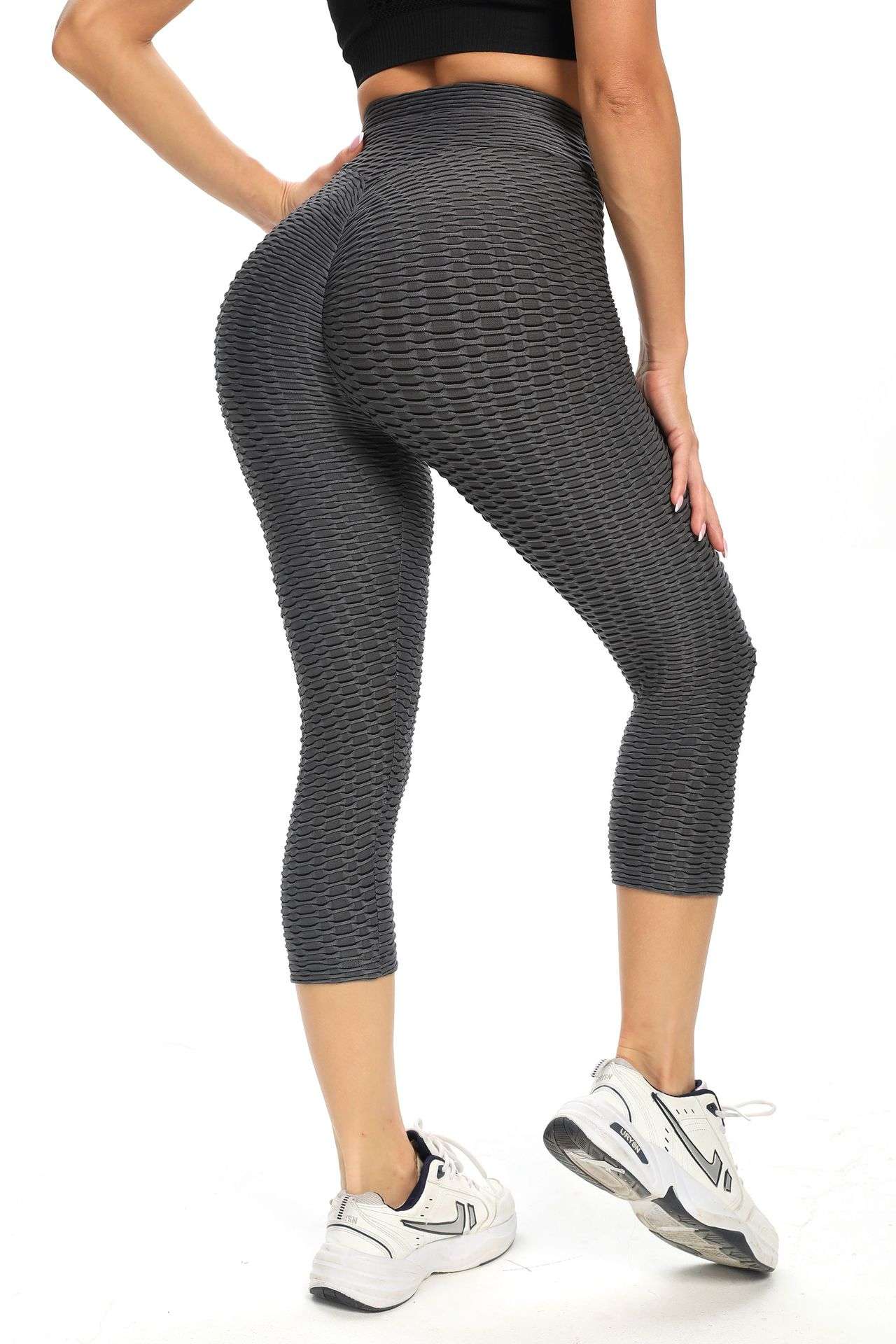 Women High Waist Yoga Pants Anti-Cellulite Leggings Sport Gym Honeycomb  Trousers | eBay