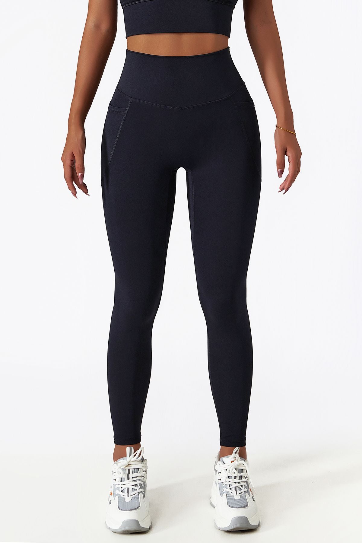 Work It Out High Rise Leggings With Pockets (Black) · NanaMacs