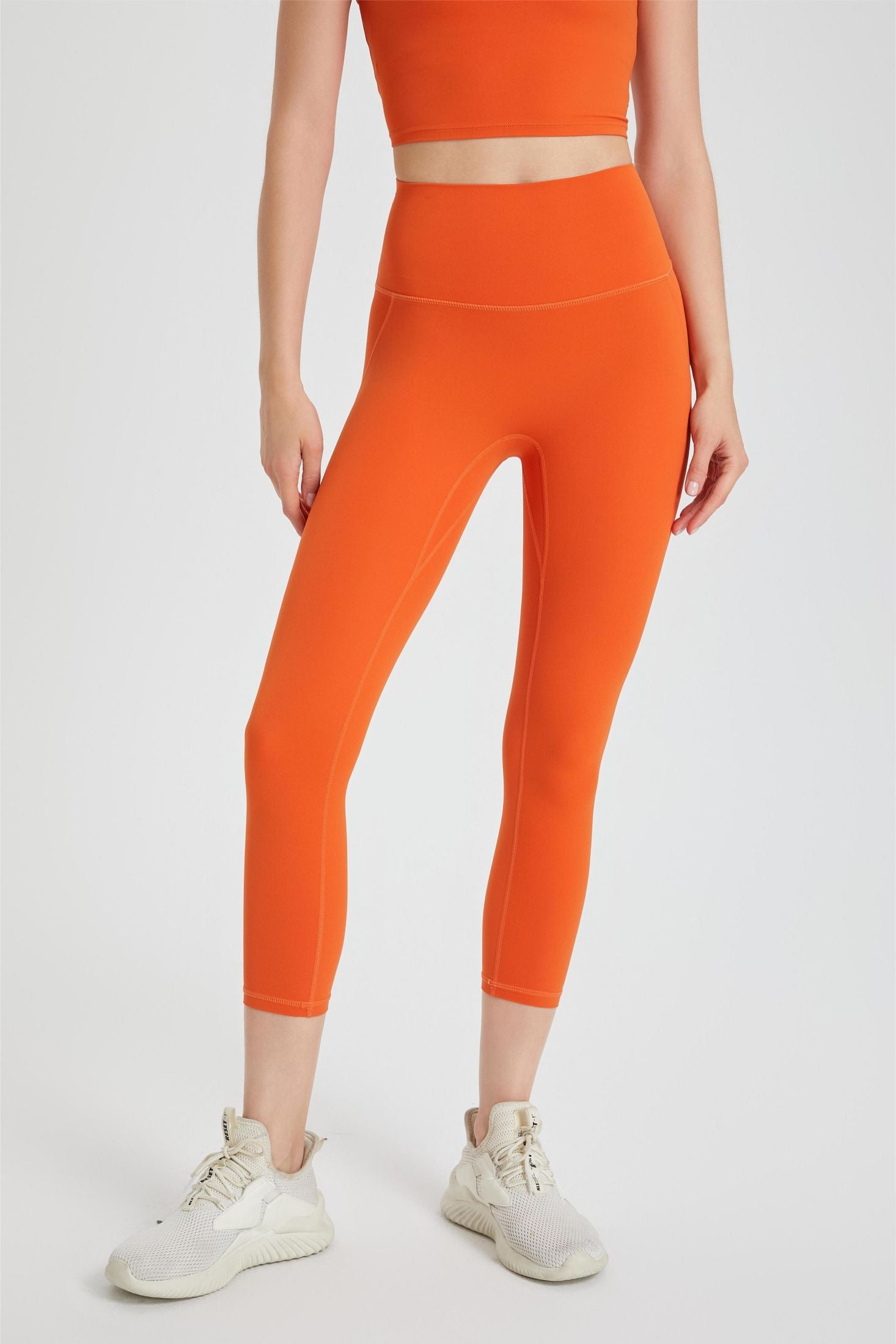 Women's Outrageous Orange Yoga Pants Capri Leggings - High-Quality