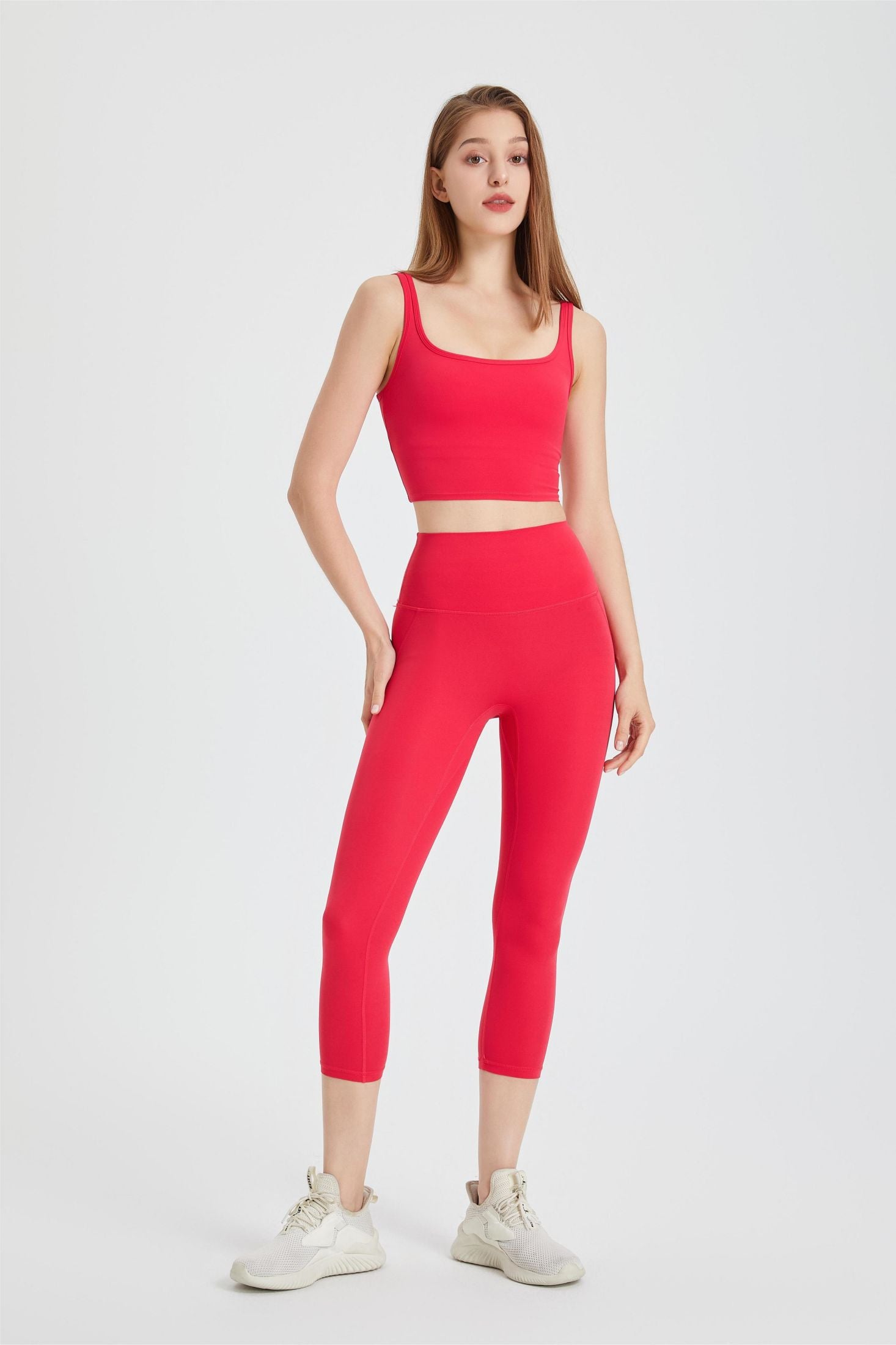 No Front Seam Lycra-Blend Swoop Leggings - Red – KJ Clothier