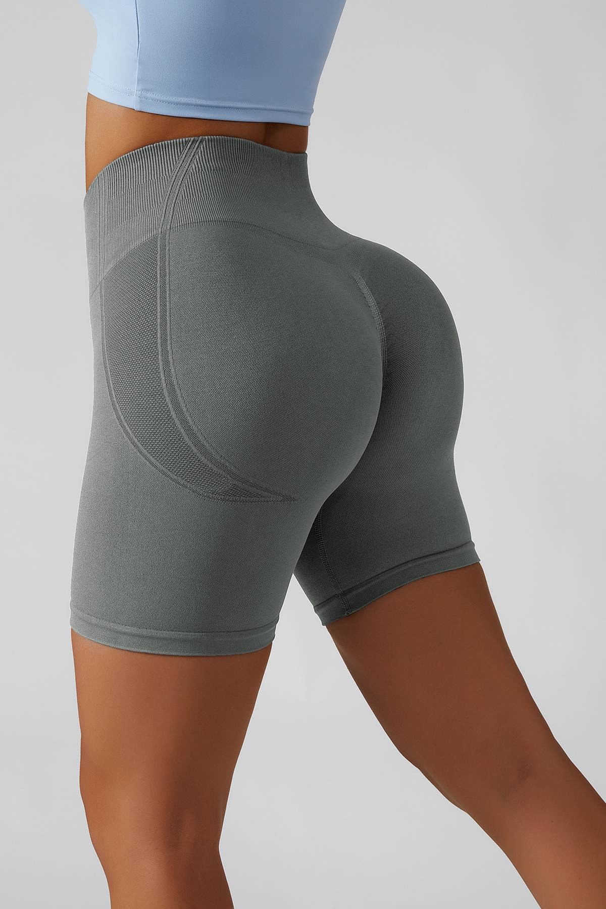 Ombre High-Rise Seamless Scrunch Butt Lifting Biker Shorts for Women –  Zioccie