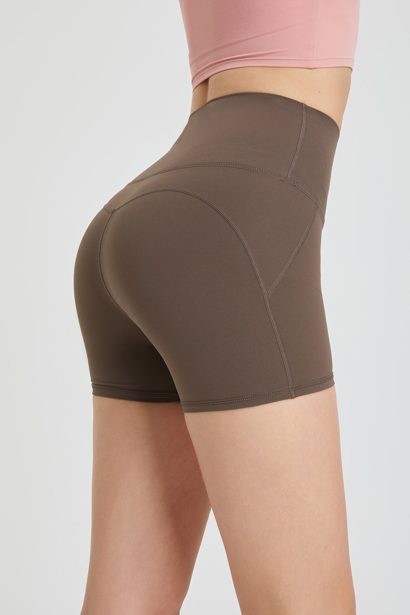 High-Waist No Front Seam Mini Yoga Shorts For Women – Zioccie
