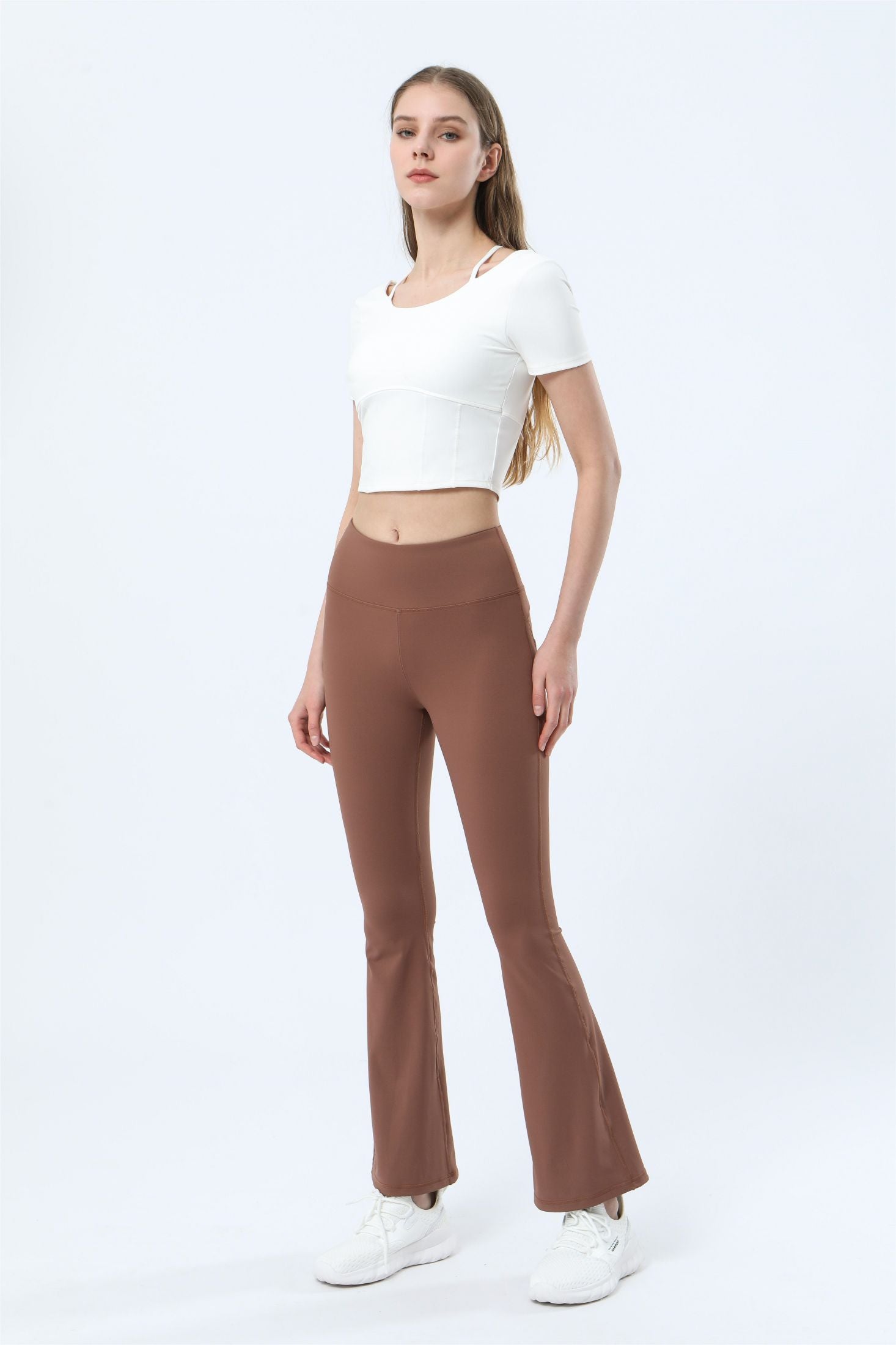 Best Brown Flare Leggings With FREE Shipping