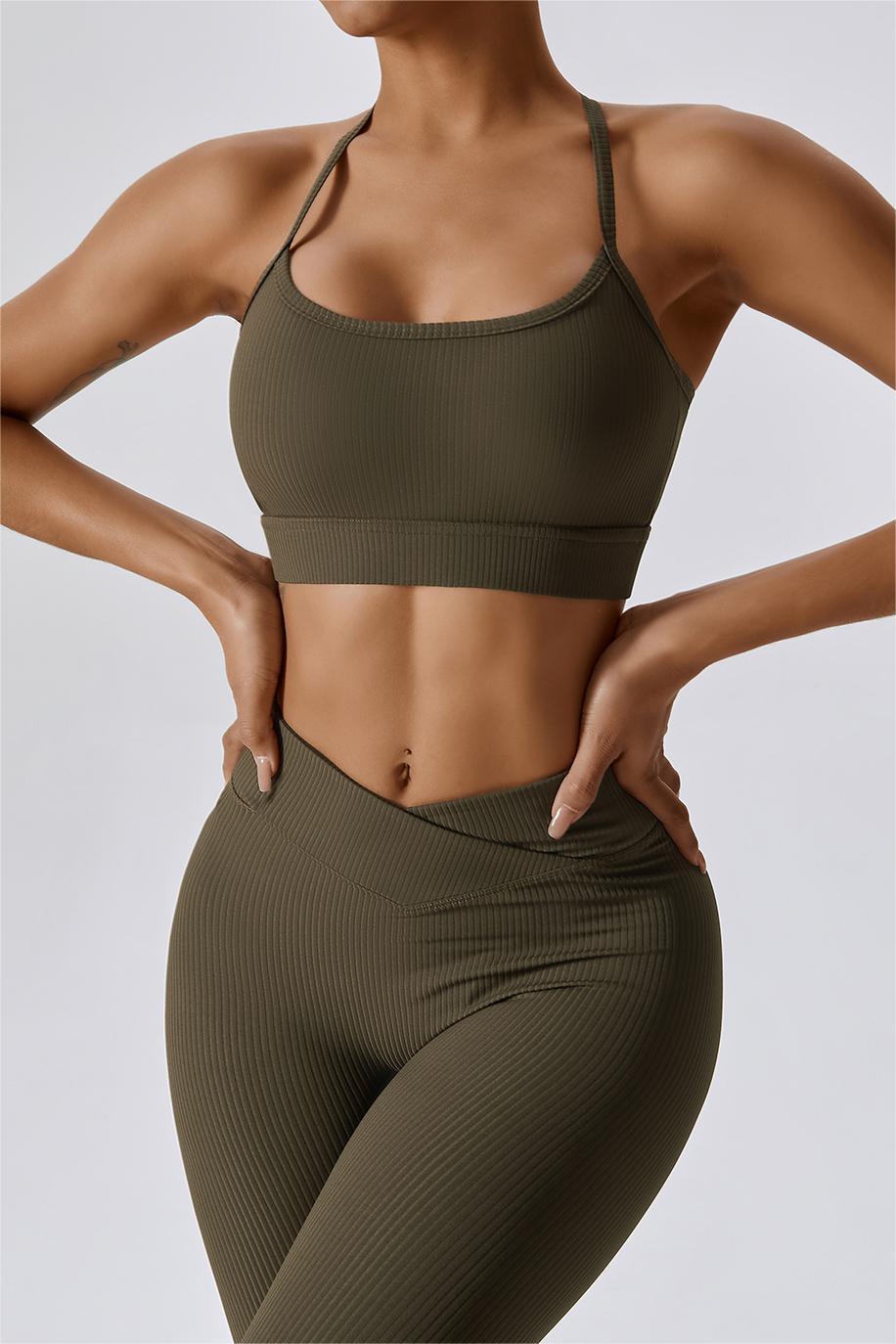 RQYYD Women's High Impact Sports Bra Back Adjustable Straps Plus Size  Workout Bra Solid Scoop Neck Sports Underwear Green 4XL