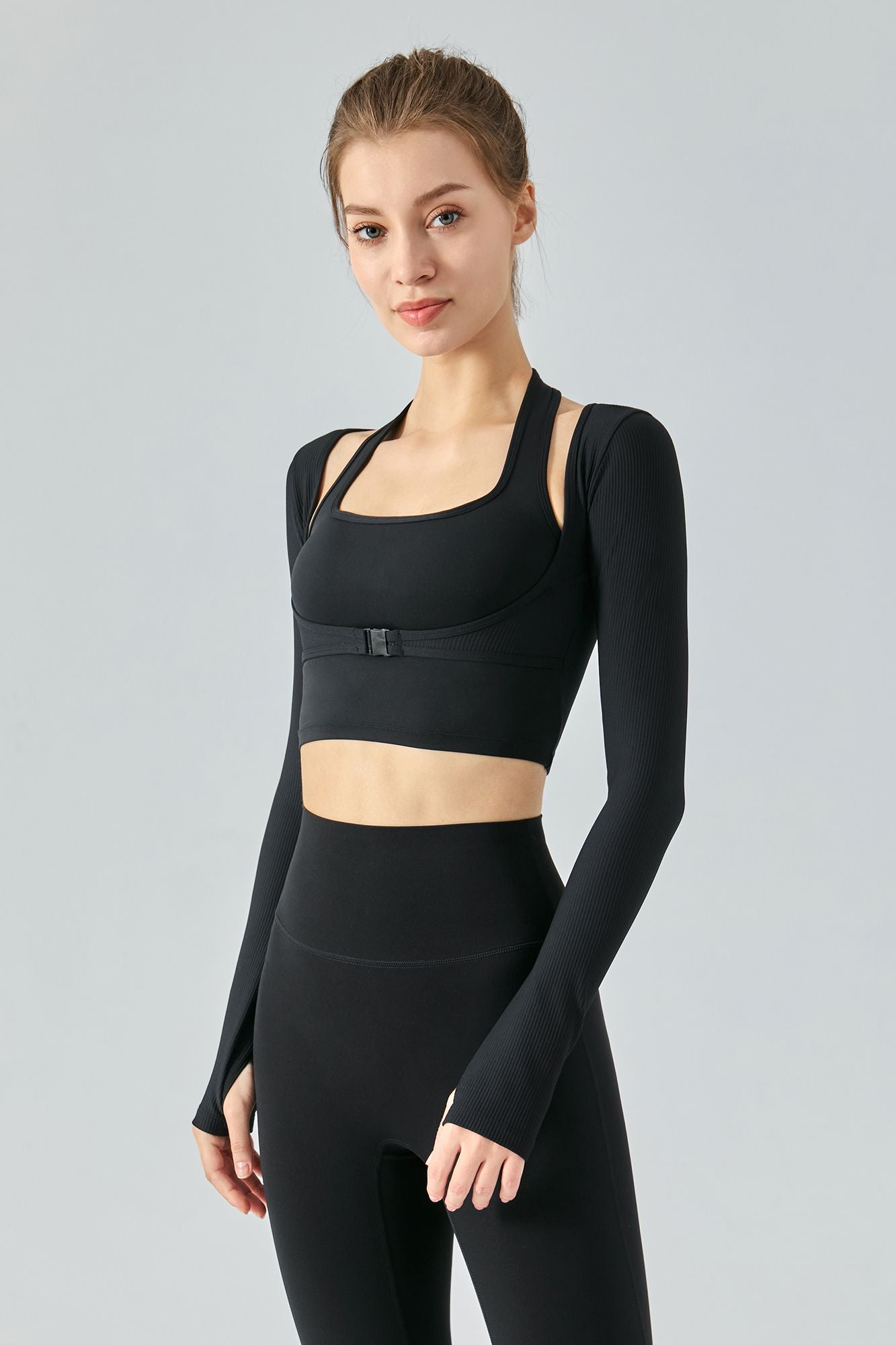 Fabletics Top Womens Small Carly Rib Halter Ribbed Cloud Athleisure Workout  Gym - $24 - From Sigi