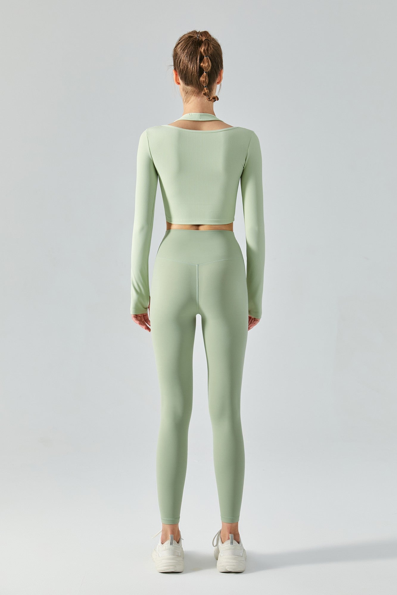 Buy Sage Green Ribbed Stretch Top & Leggings Set (7-16yrs) from Next