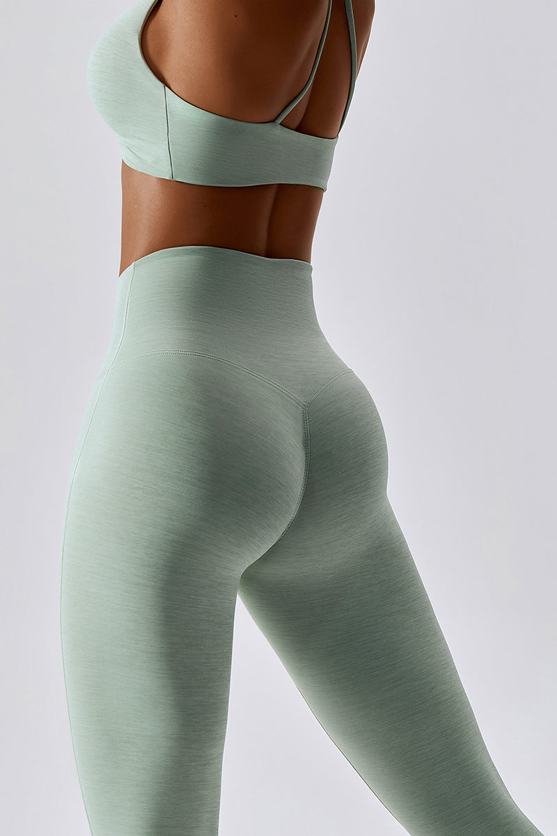 SHINBENE Sculpt Peach High Waist V Cut Back Gym Fitness Tights Yoga Pants  Hidden Scrunch Butt Sport Leggings for Women
