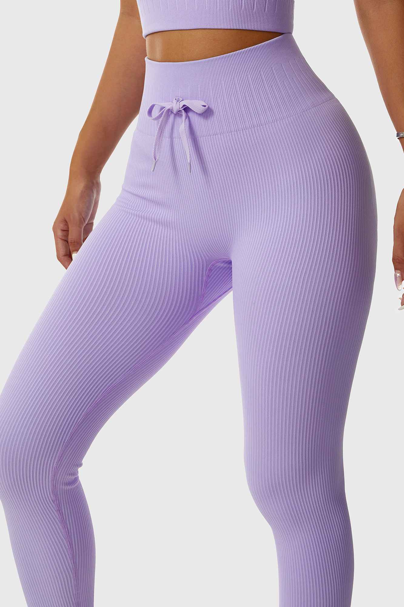 Ribbed Mid-Waist Workout Leggings