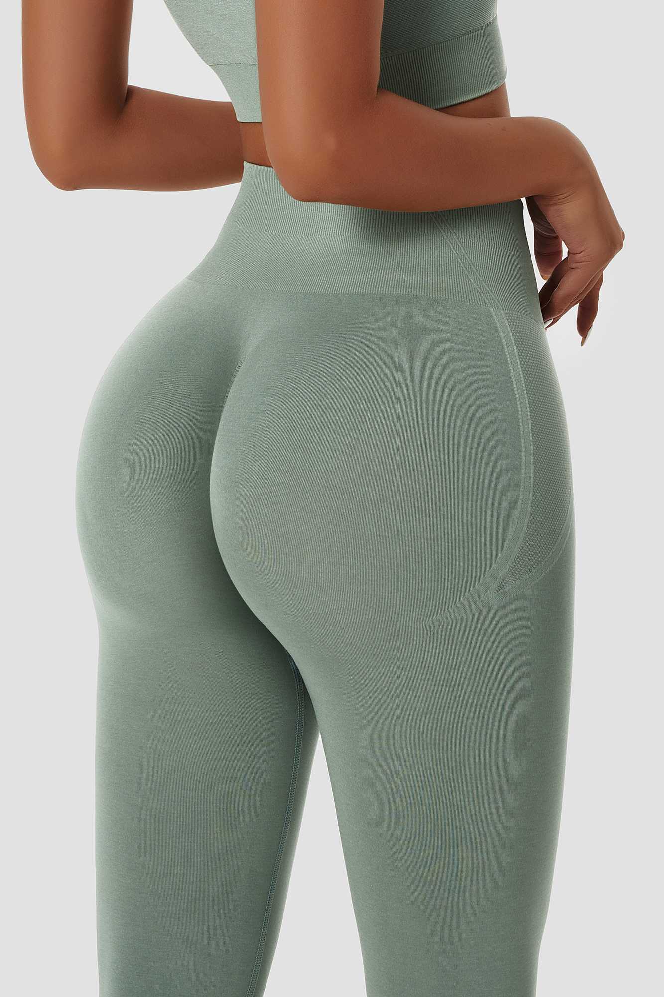 RQYYD Clearance Women Scrunch Butt Lifting Leggings Seamless High Waisted  Workout Yoga Pants Solid Ruched Elastic Tights(Gray,XXL) 