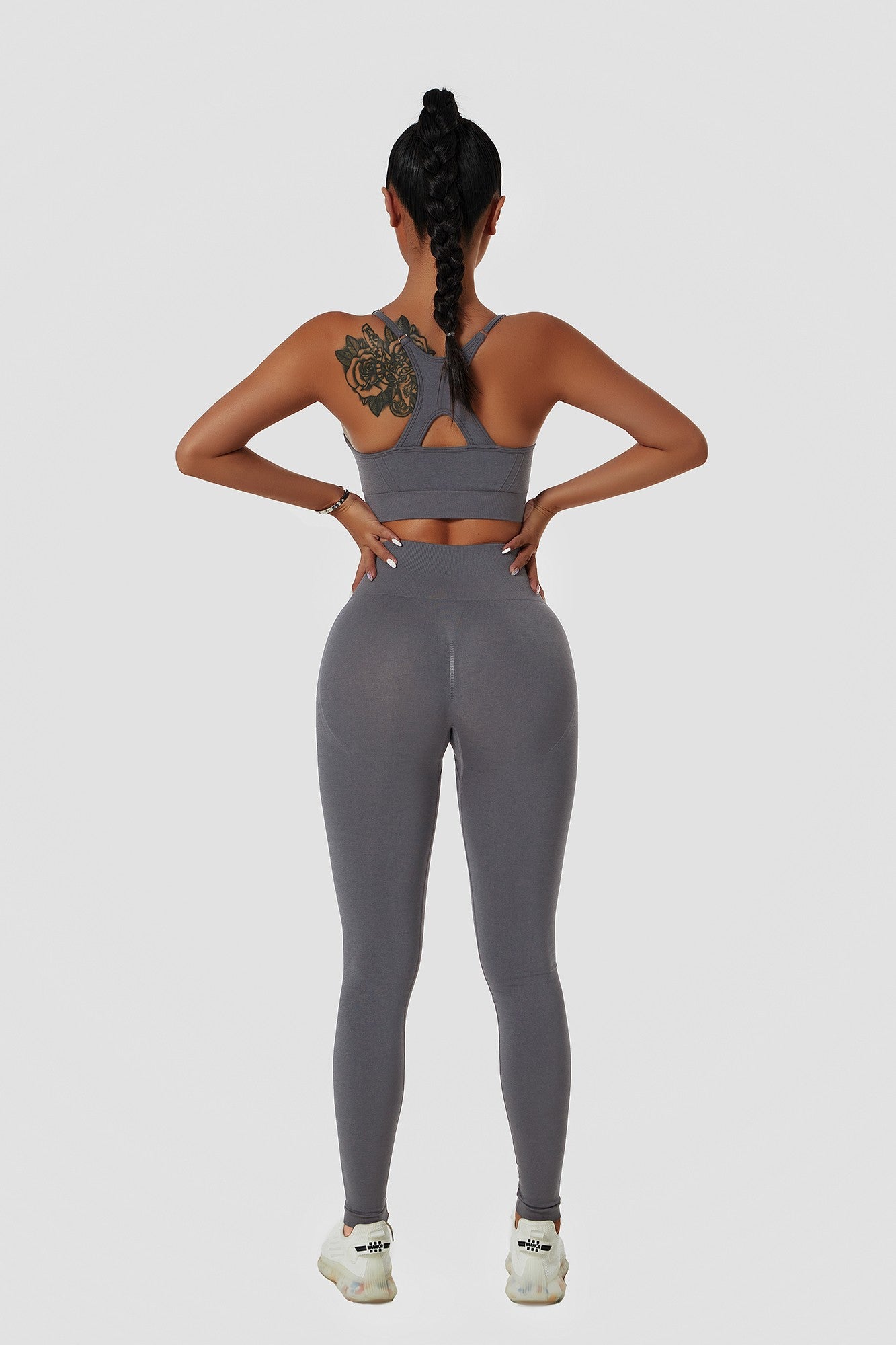 RQYYD Clearance Women Scrunch Butt Lifting Leggings Seamless High Waisted  Workout Yoga Pants Solid Ruched Elastic Tights(Gray,XXL) 