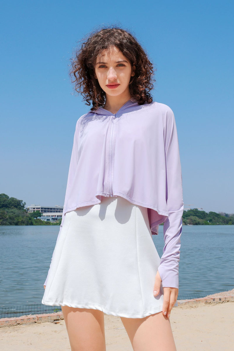 Felpa Con Cappuccio Ruby Con Protezione Solare UPF 50+ - Maglia Lunga Donna In Misto Poliestere, Con Tasche E Foro Pollice, Taglie S-XXL - 3