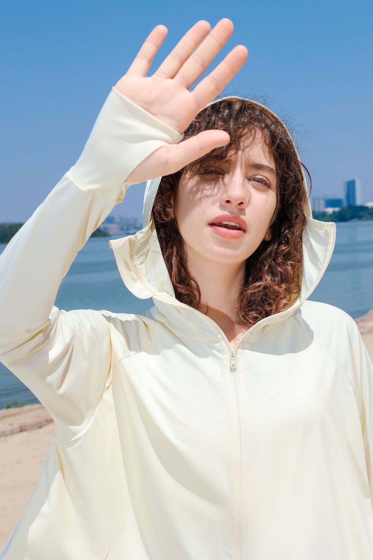 thumbnail image 2 of Avoogue Women’s Lightweight UPF 50+ Hoodie Jacket – Sun Protection, Full Zip, Athletic Fit 2 of 9